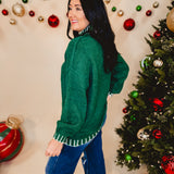 Mock Neck Oversized Sweater - Rosemary Green