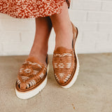 Bedstu Lizzie Platform Huarache - Tan Rustic Nectar Lux