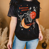 Shoulda Been A Cowgirl Graphic Tee - Mineral Black