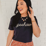 Yeehaw Knit Tee - Charcoal