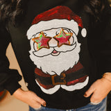 Simply Southern Santa Star Crewneck - Black