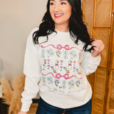 Simply Southern Dilly Dally Long Sleeve Crewneck Sweatshirt - White