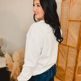 Simply Southern Dilly Dally Long Sleeve Crewneck Sweatshirt - White