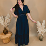 Love You So Crochet Lace Maxi Dress - Navy - Lace and Grace Boutique