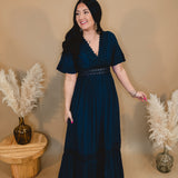Love You So Crochet Lace Maxi Dress - Navy - Lace and Grace Boutique