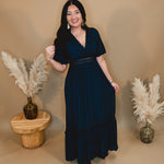 Love You So Crochet Lace Maxi Dress - Navy - Lace and Grace Boutique