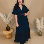 Love You So Crochet Lace Maxi Dress - Navy - Lace and Grace Boutique