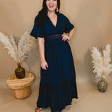Love You So Crochet Lace Maxi Dress - Navy - Lace and Grace Boutique