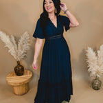 Love You So Crochet Lace Maxi Dress - Navy - Lace and Grace Boutique