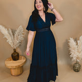Love You So Crochet Lace Maxi Dress - Navy - Lace and Grace Boutique