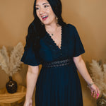Love You So Crochet Lace Maxi Dress - Navy - Lace and Grace Boutique