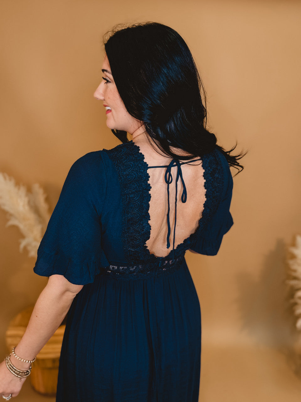 Love You So Crochet Lace Maxi Dress - Navy - Lace and Grace Boutique