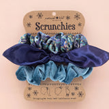 Natural Life Mixed Print Bow Scrunchies, Set of 3 - Blue - Lace and Grace Boutique