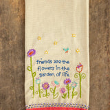 Natural Life Linen Embroidered Hand Towel - Friends - Lace and Grace Boutique