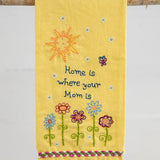 Natural Life Linen Hand Towel Home is Where Your Mom Is - Yellow - Lace and Grace Boutique