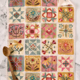 Natural Life Cotton Dish Towel - Folk Quilt Patchwork Cream - Lace and Grace Boutique