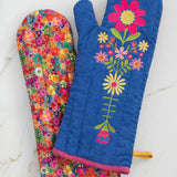 Natural Life Bake Happy Double-Sided Oven Mitt - Folk Floral