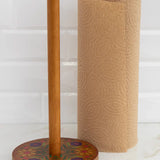 Natural Life Wooden Paper Towel Holder - Folk Floral - Lace and Grace Boutique