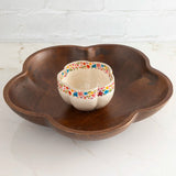 Natural Life Chip & Dip Serving Bowl - Flower