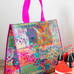 Natural Life Insulated Cooler Tote - Pink Watercolor Patchwork - Lace and Grace Boutique