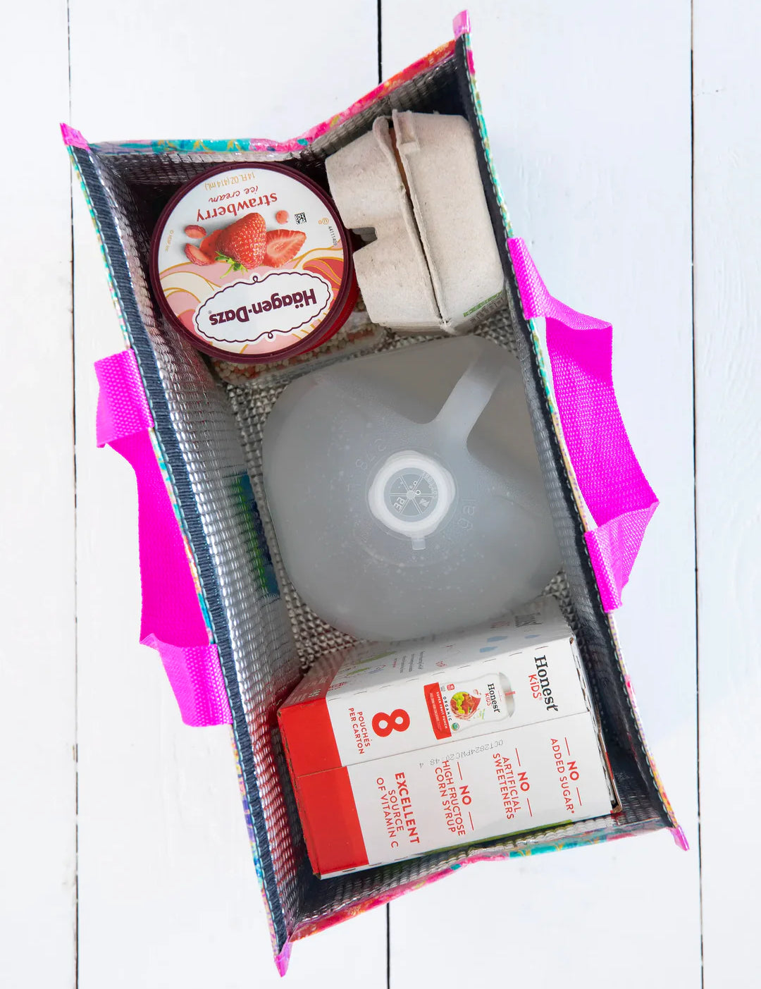 Natural Life Insulated Cooler Tote - Pink Watercolor Patchwork - Lace and Grace Boutique