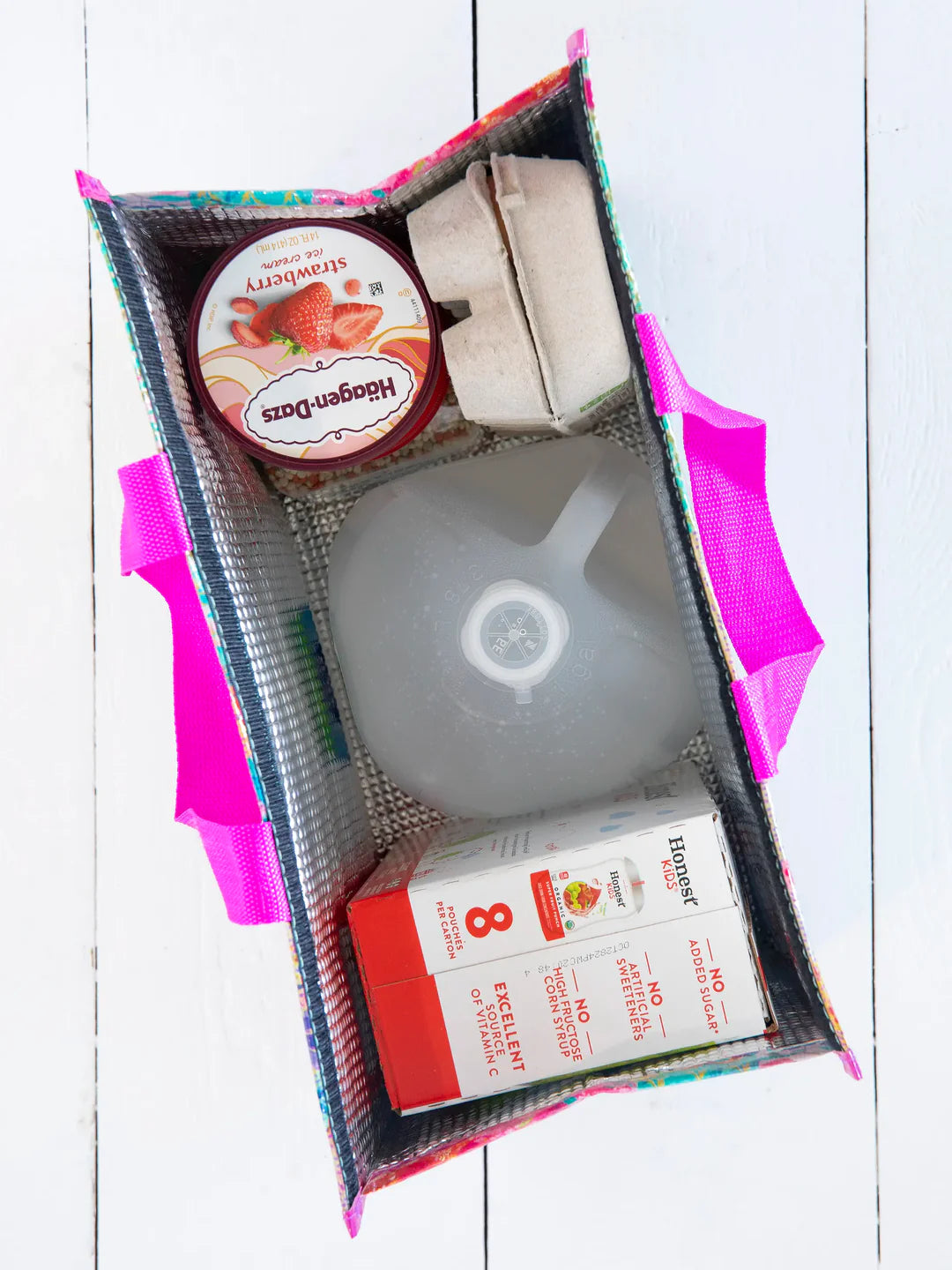 Natural Life Insulated Cooler Tote - Pink Watercolor Patchwork - Lace and Grace Boutique