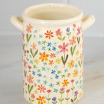 Natural Life Utensil Crock - Ditsy Cream Rainbow Floral - Lace and Grace Boutique