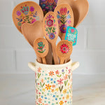 Natural Life Utensil Crock - Ditsy Cream Rainbow Floral - Lace and Grace Boutique