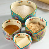 Natural Life Ceramic Nesting Measuring Cups - Folk Flower