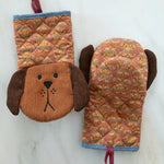 Natural Life Quilted Midi Oven Mitt - Dog - Lace and Grace Boutique
