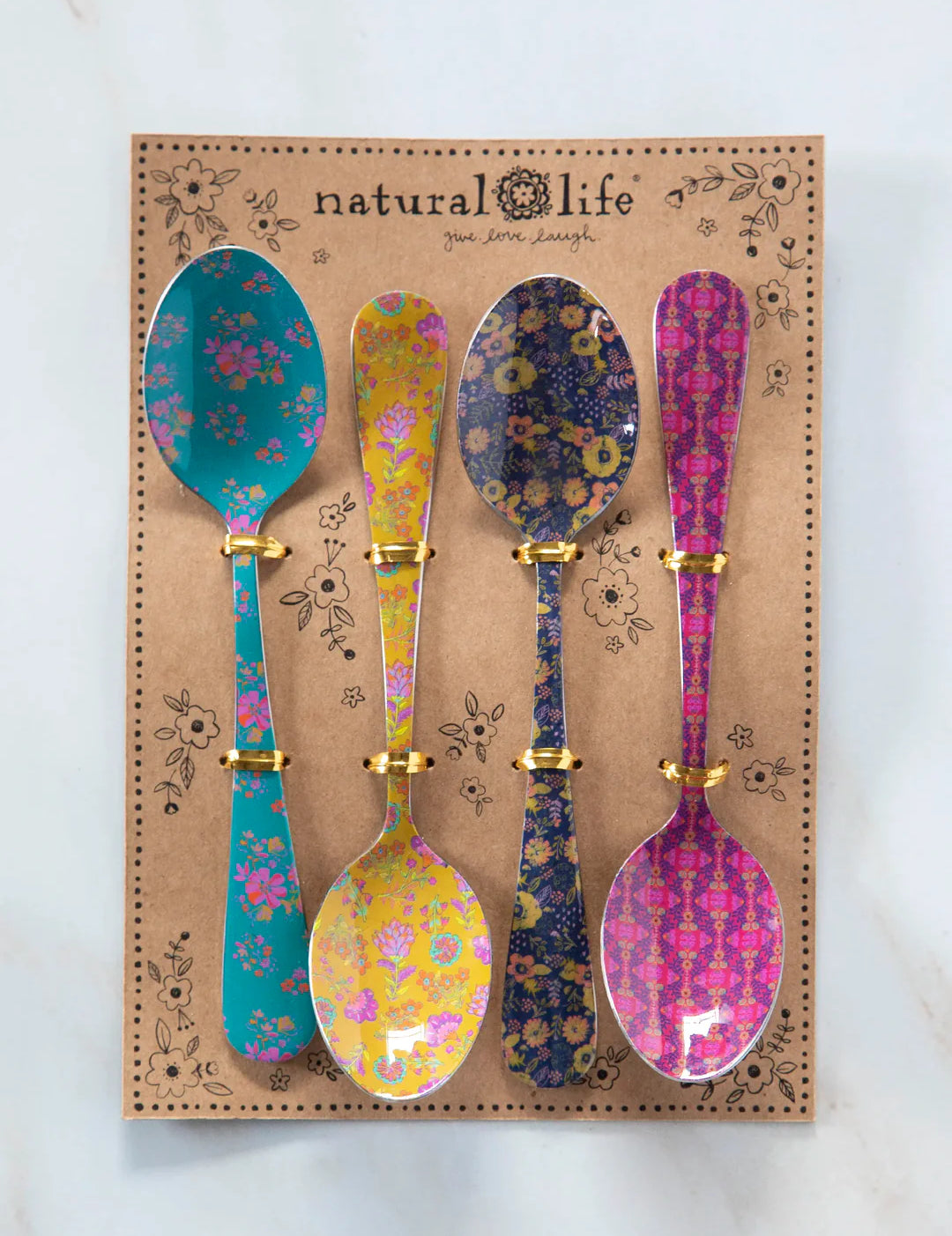 Natural Life Ditsy Teaspoons, Set of 4 - Multi - Lace and Grace Boutique