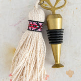 Natural Life Tassel Bottle Stopper - Cream