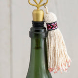 Natural Life Tassel Bottle Stopper - Cream