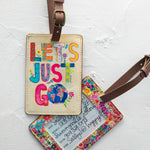 Natural Life Travel Luggage Tag - Let's Just Go - Lace and Grace Boutique