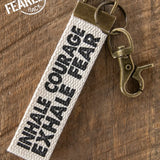 Natural Life Canvas Key Chain - Inhale Courage - Lace and Grace Boutique