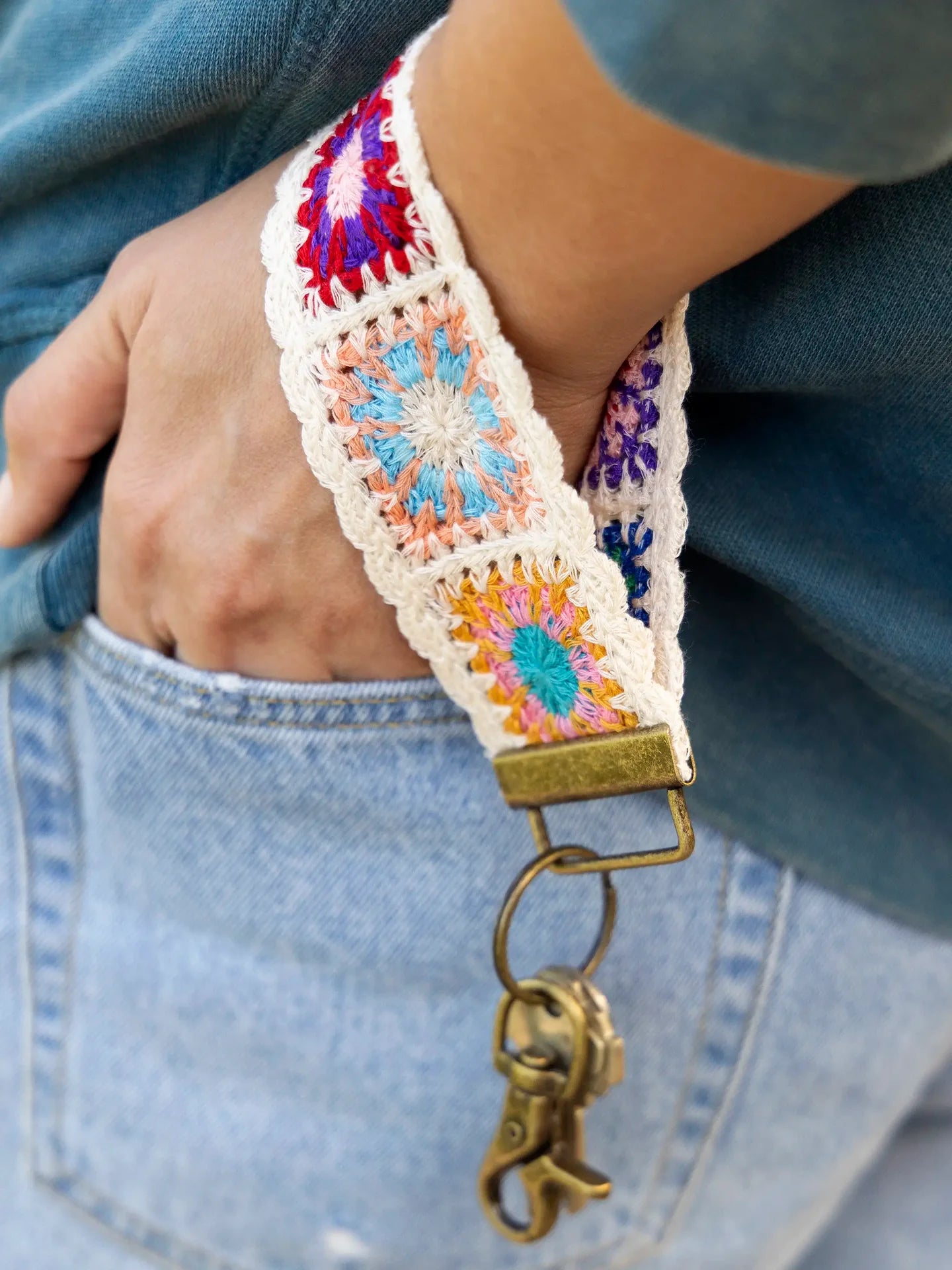 Natural Life Crochet Key Fob - Cream - Lace and Grace Boutique