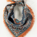 Natural Life Printed Cotton Bandana - Classic Charcoal - Lace and Grace Boutique