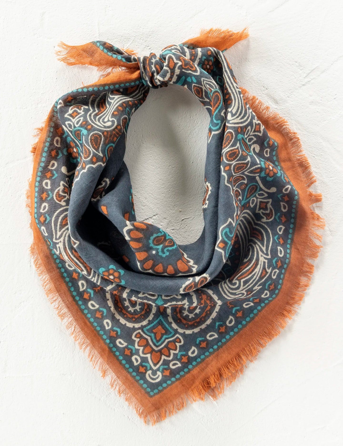 Natural Life Printed Cotton Bandana - Classic Charcoal - Lace and Grace Boutique