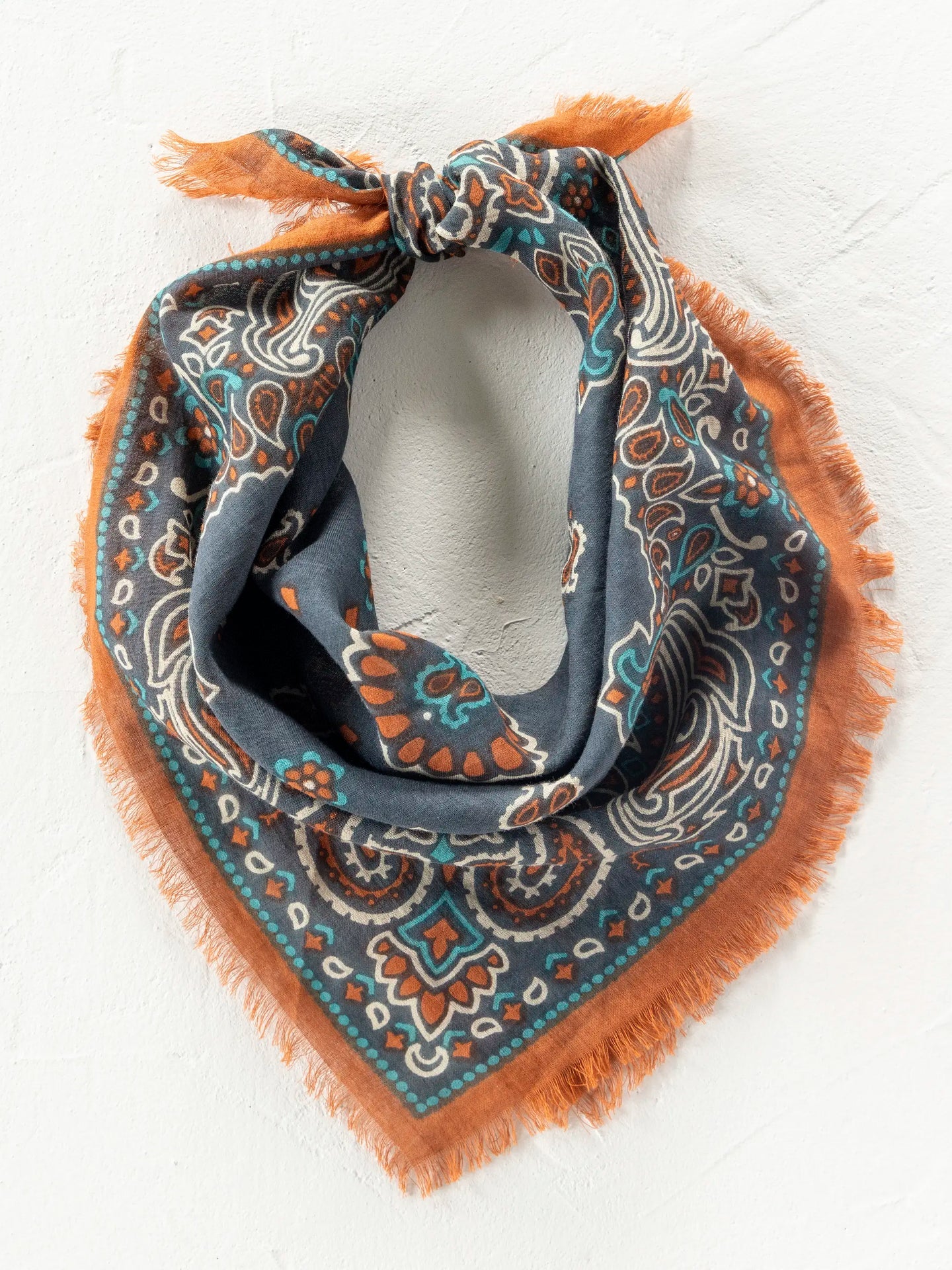 Natural Life Printed Cotton Bandana - Classic Charcoal - Lace and Grace Boutique