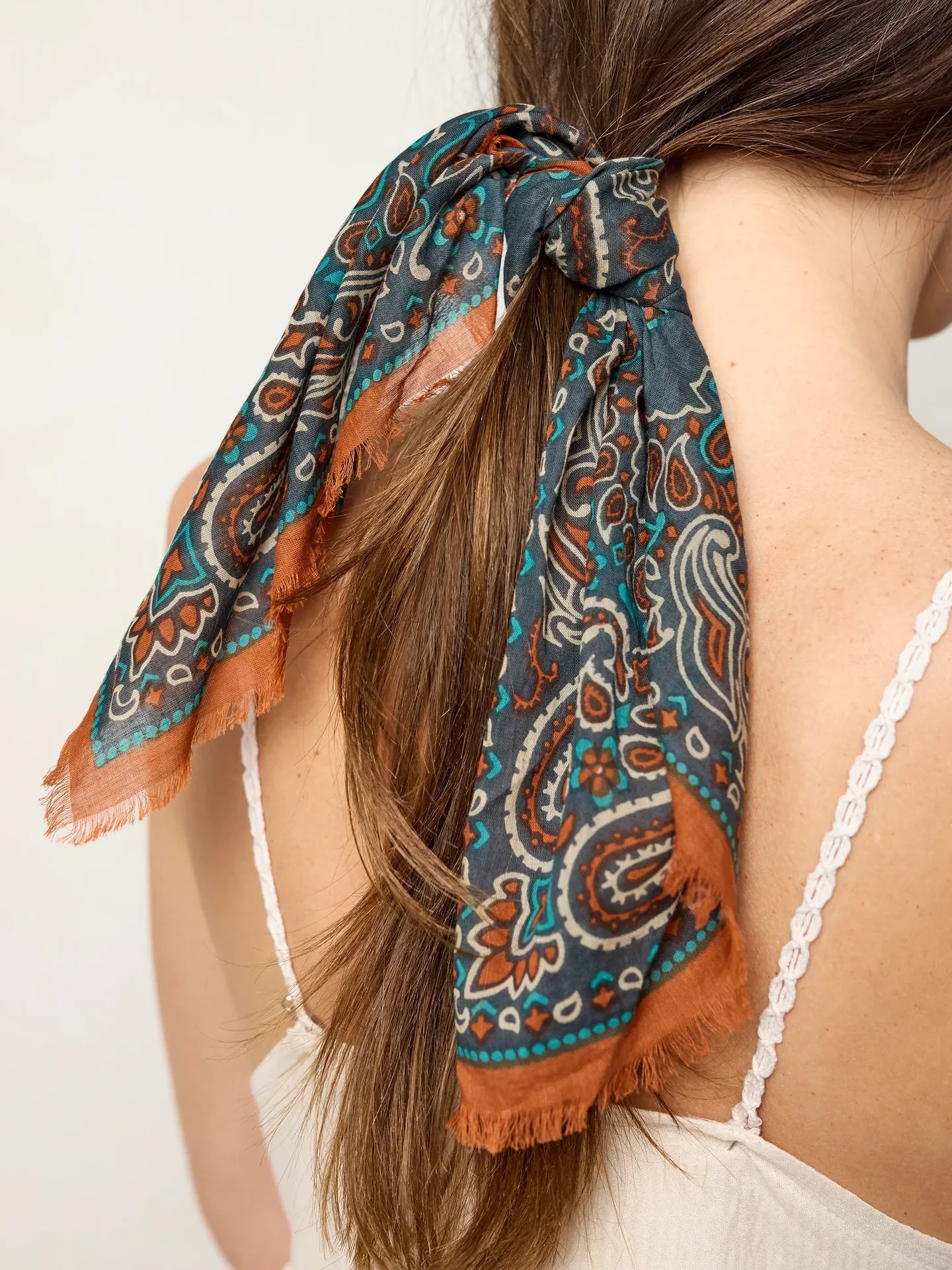 Natural Life Printed Cotton Bandana - Classic Charcoal - Lace and Grace Boutique