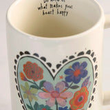Natural Life Latte Mug Do What Makes Your Heart Happy - Sage