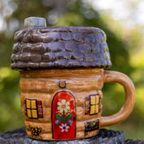 Natural Life Lidded Mug - Cup Of Cozy Cabin