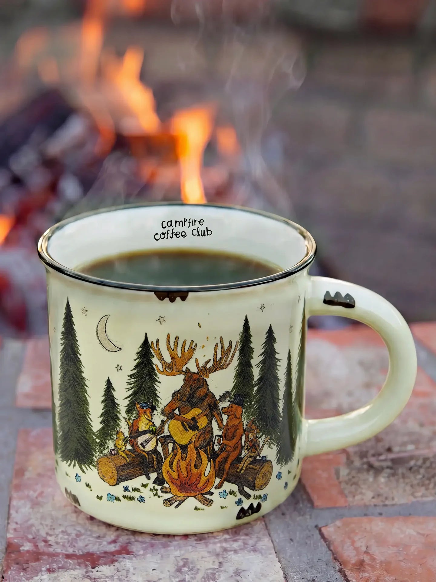 Natural Life Camp Coffee Mug - Campfire Coffee Club Moose - Lace and Grace Boutique