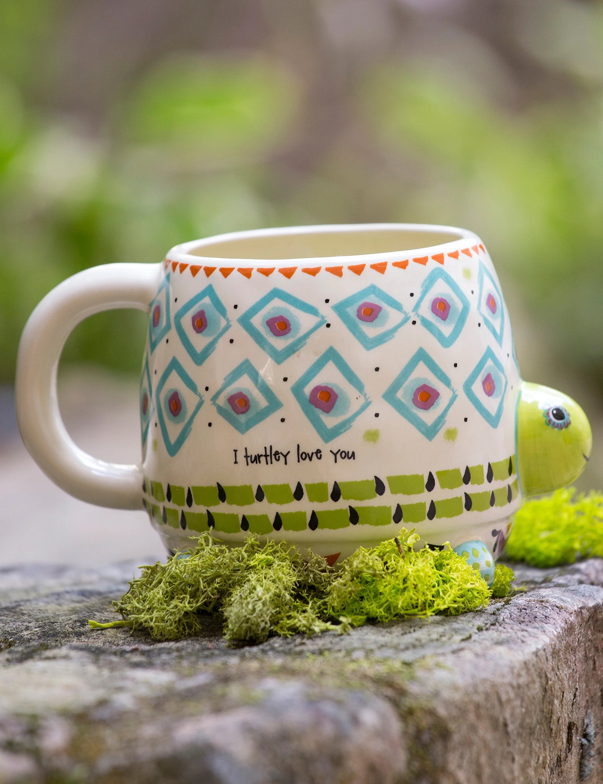 Natural Life Folk Art Coffee Mug - Myrtle The Turtle - Lace and Grace Boutique