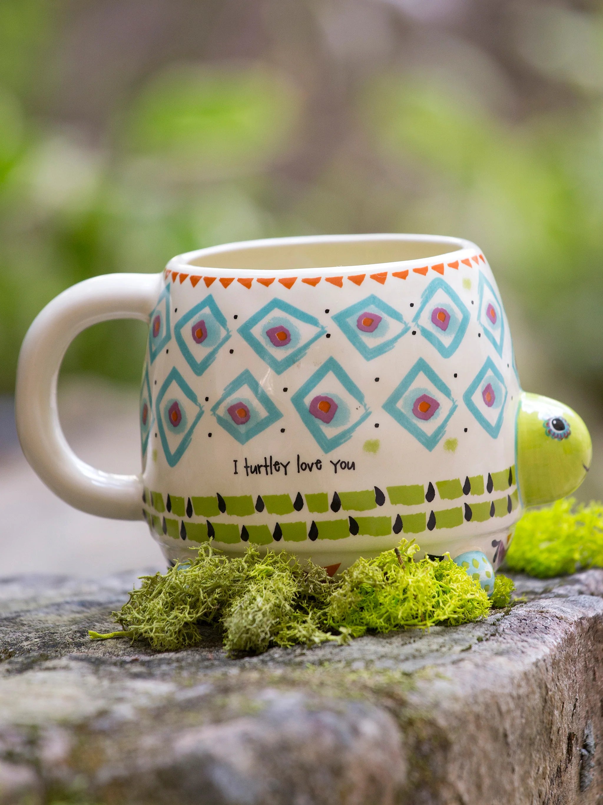 Natural Life Folk Art Coffee Mug - Myrtle The Turtle - Lace and Grace Boutique