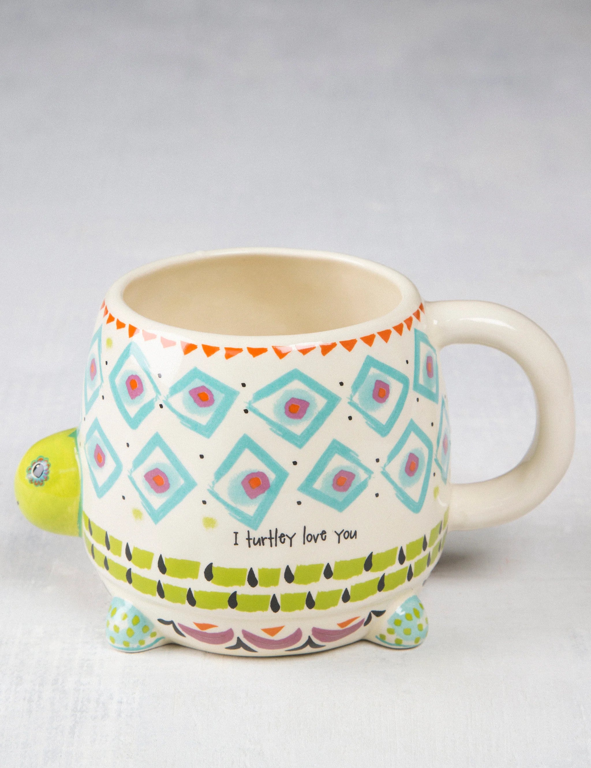 Natural Life Folk Art Coffee Mug - Myrtle The Turtle - Lace and Grace Boutique