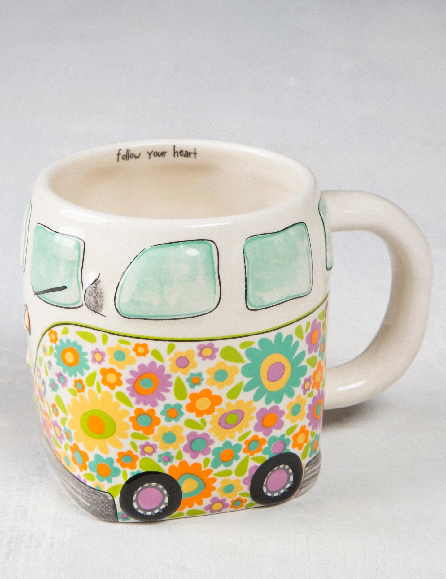 Natural Life Folk Art Coffee Mug - Daisy The Van - Lace and Grace Boutique