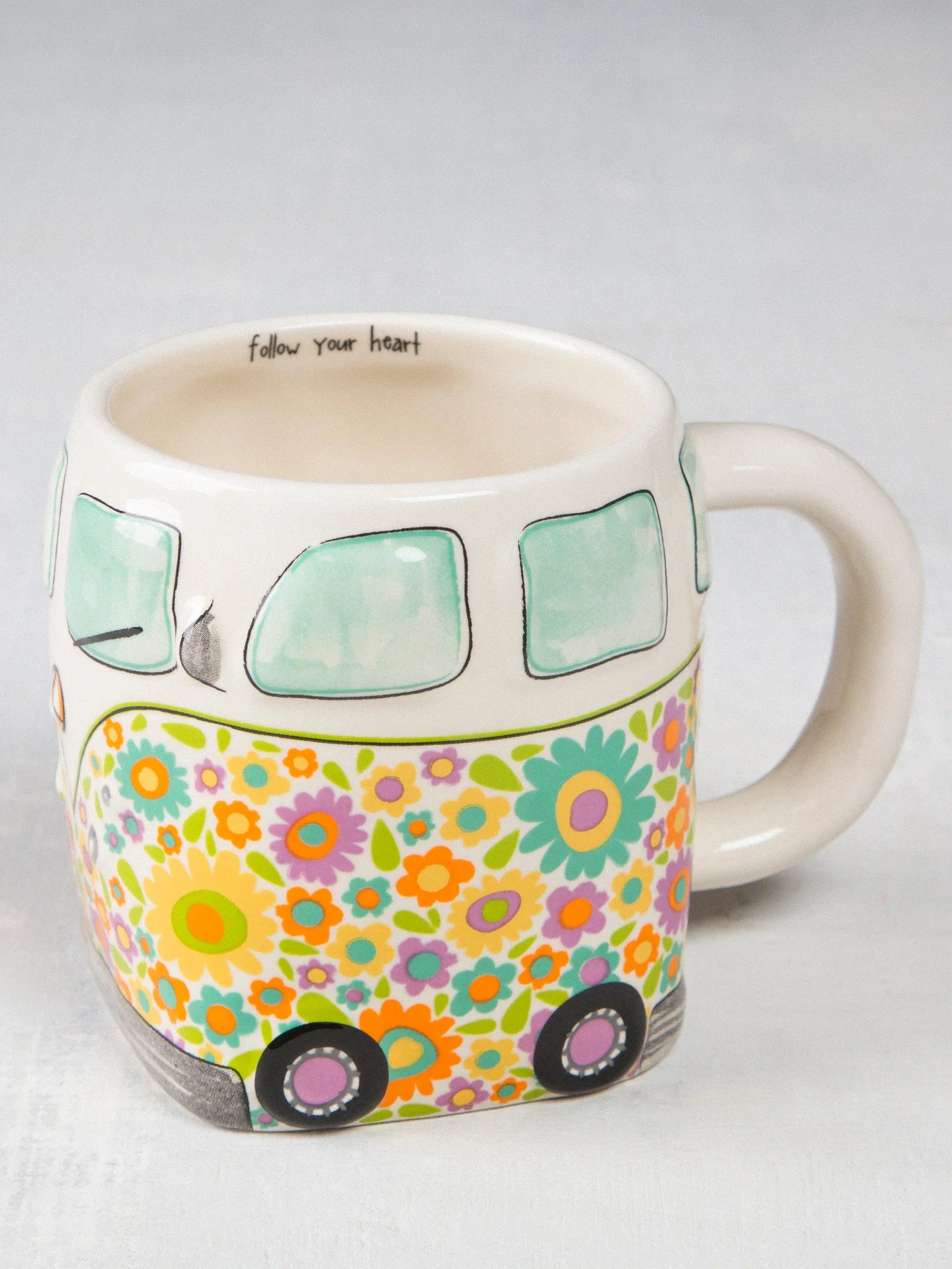 Natural Life Folk Art Coffee Mug - Daisy The Van - Lace and Grace Boutique