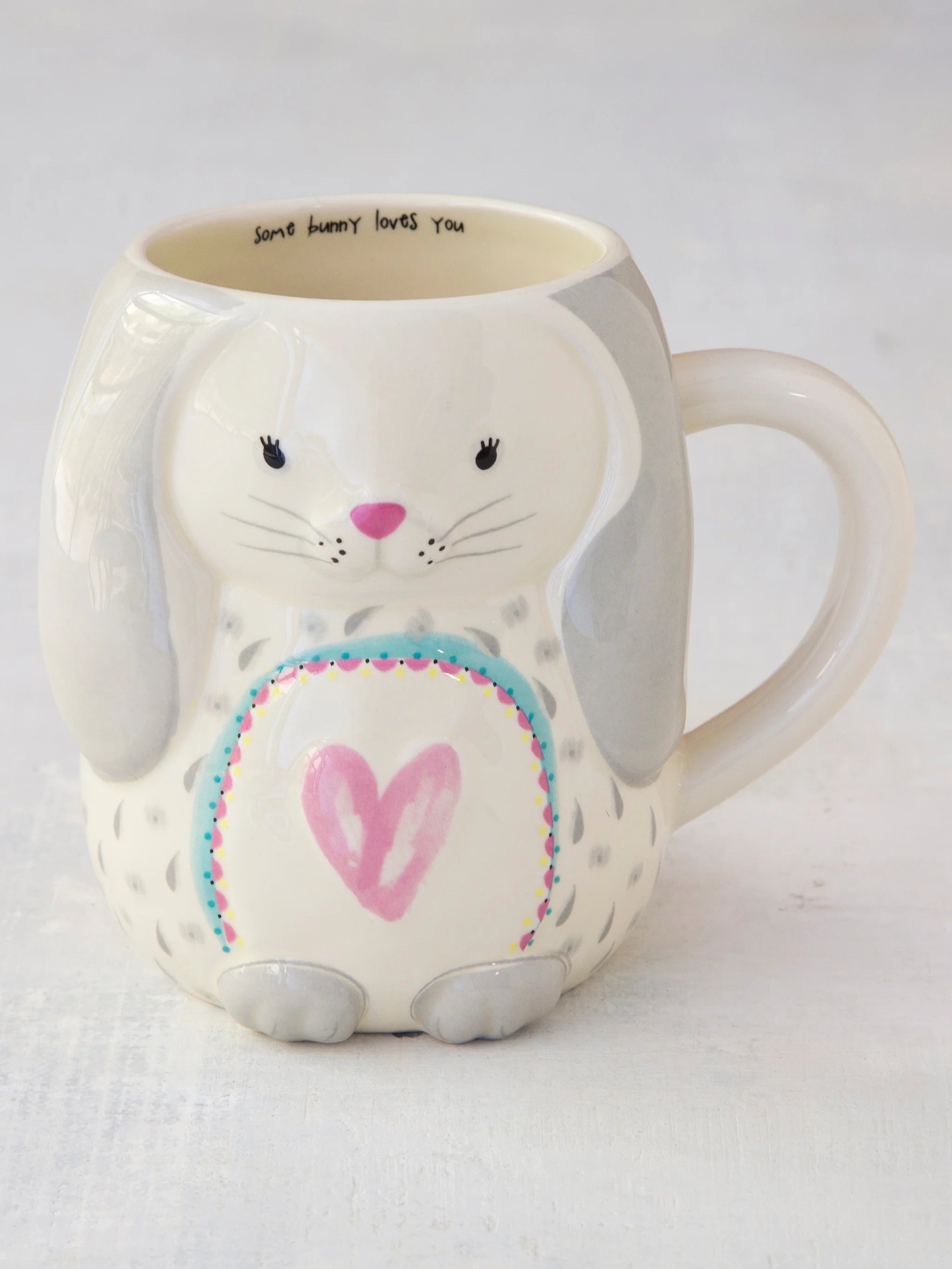 Natural Life Folk Art Coffee Mug - Bonnie The Bunny - Lace and Grace Boutique