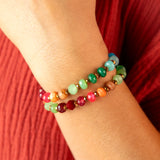 Natural Life Stone Bracelet Choker - Rainbow